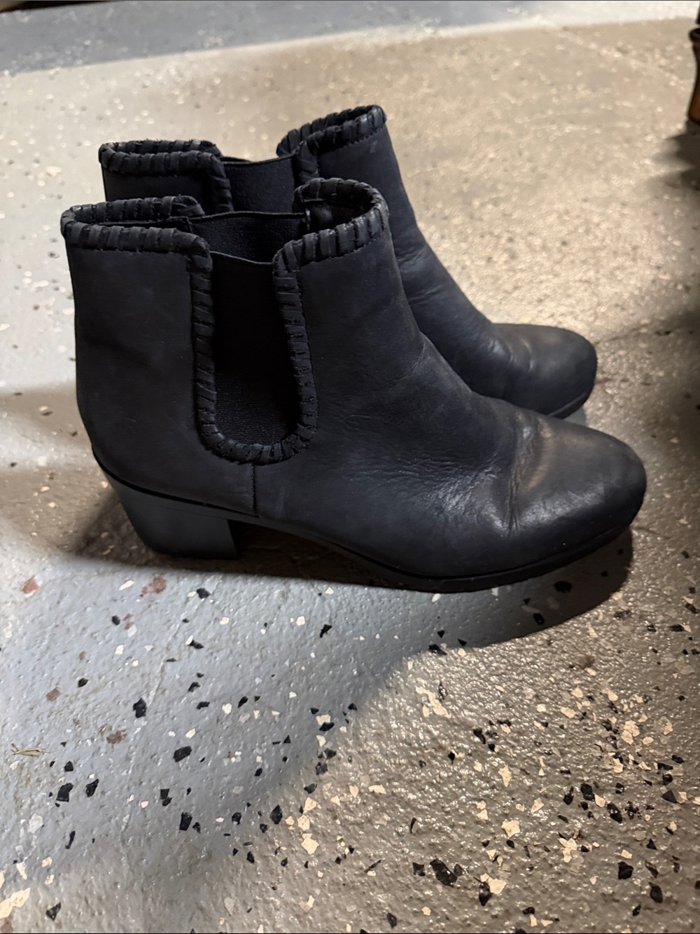 Jack Rogers Black Leather Braided-Trim Chelsea Ankle Boots